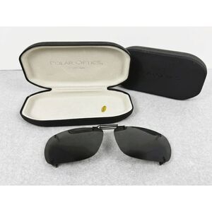 💥🏷️ Polar Optics Premium Polarized Clip On Sunglasses Gray Rectangle  Case